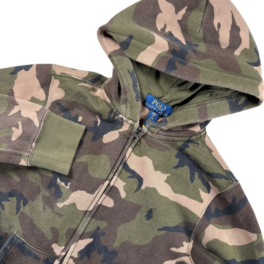 Polo Ralph Lauren‎ Zip Hoodie Kids S  Camo Fleece Hunting Streetwear Gorpcore